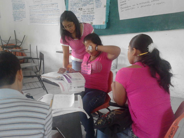 Durante la RMTA en Primaria Mestiza.